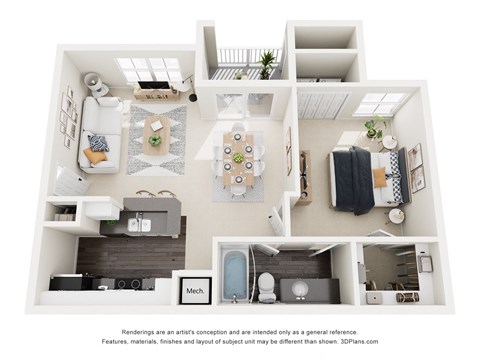 a 1 bedroom floorplan is shown in this house plan